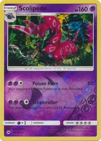 Scolipede : BURNING SHADOWS (Reverse holo) - 58/147
