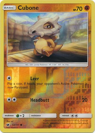 Cubone : CRIMSON INVASION (Reverse holo) - 52/111