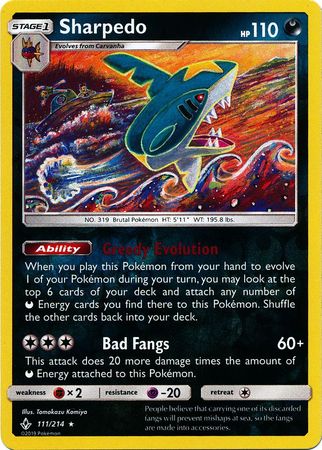Sharpedo : UNBROKEN BONDS (Reverse holo) - 111/214