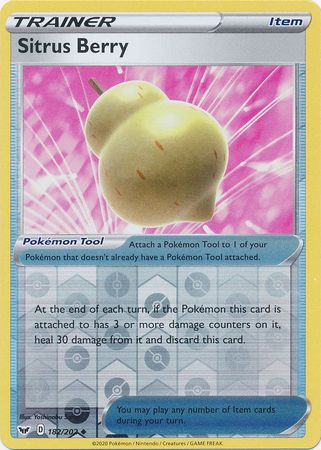 Sitrus Berry : SWORD & SHIELD BASE (Reverse holo) - 182/202