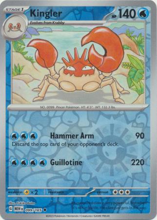 Kingler : 151 (Reverse holo) - 099/165