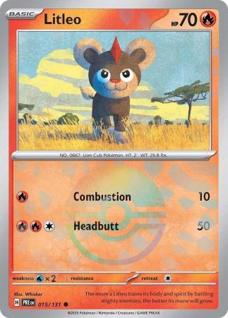 Litleo : PRISMATIC EVOLUTIONS (Pokeball Reverse holo) - 015/131