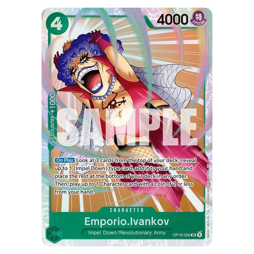 Emporio.Ivankov (026) : THE TIME OF BATTLE (Foil) - OP16-026 trading card