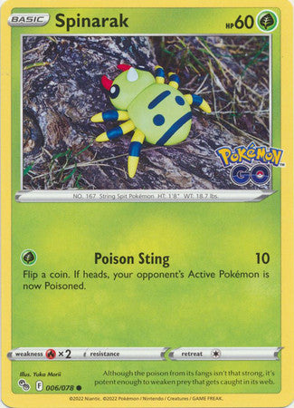 Spinarak : POKEMON GO! - 006/078