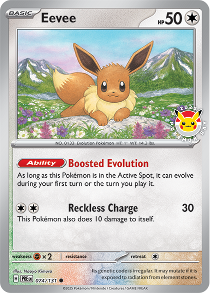 Eevee Pokemon Day 2025 : PROMO (Sealed) (Reverse holo) - 074/131