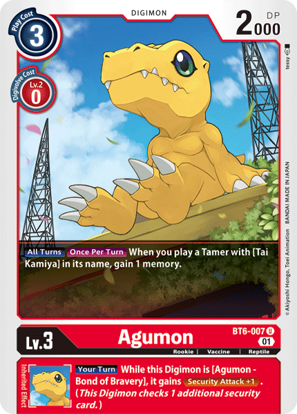 Agumon : DOUBLE DIAMOND - BT6-007 - Lockett Labs UK