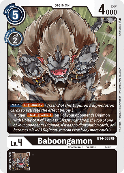 Baboongamon : GREAT LEGEND - BT4-068