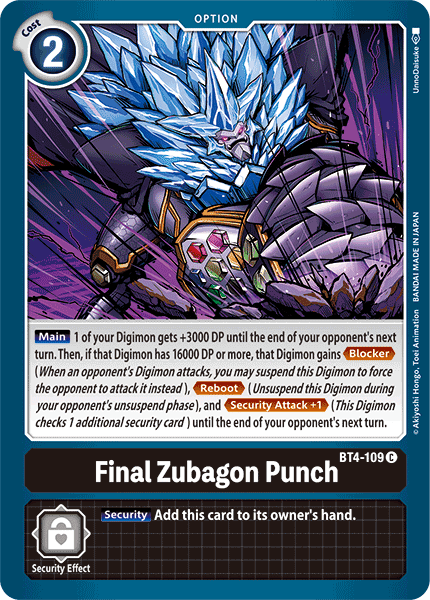 Final Zubagon Punch : GREAT LEGEND - BT4-109