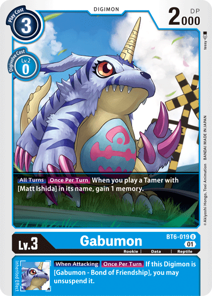 Gabumon : DOUBLE DIAMOND - BT6-019 - Lockett Labs UK