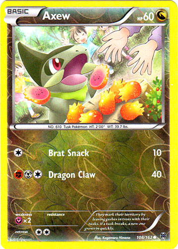 Axew : BREAKTHROUGH (Reverse holo) - 108/162