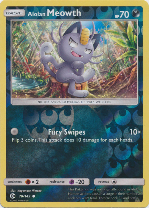 Alolan Meowth : SUN & MOON BASE (Reverse holo) - 78/149