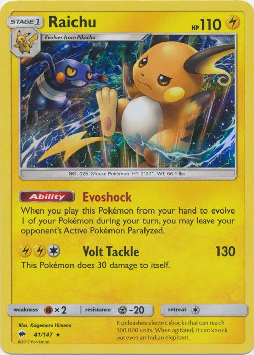 Raichu : BURNING SHADOWS (Holo) - 41/147