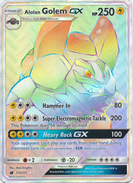 Alolan Golem GX : CRIMSON INVASION - 113/111
