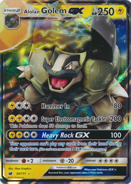 Alolan Golem GX : CRIMSON INVASION - 34/111