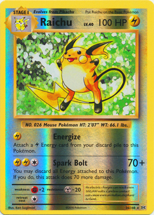 Raichu : EVOLUTIONS (Reverse holo) - 36/108