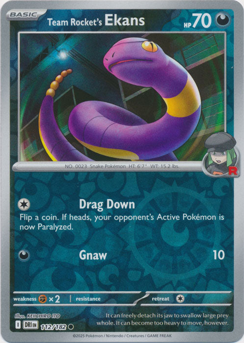 Team Rocket's Ekans : DESTINED RIVALS (Reverse holo) - 112/182