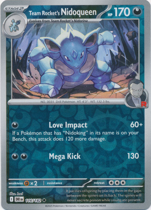 Team Rocket's Nidoqueen : DESTINED RIVALS (Reverse holo) - 116/182