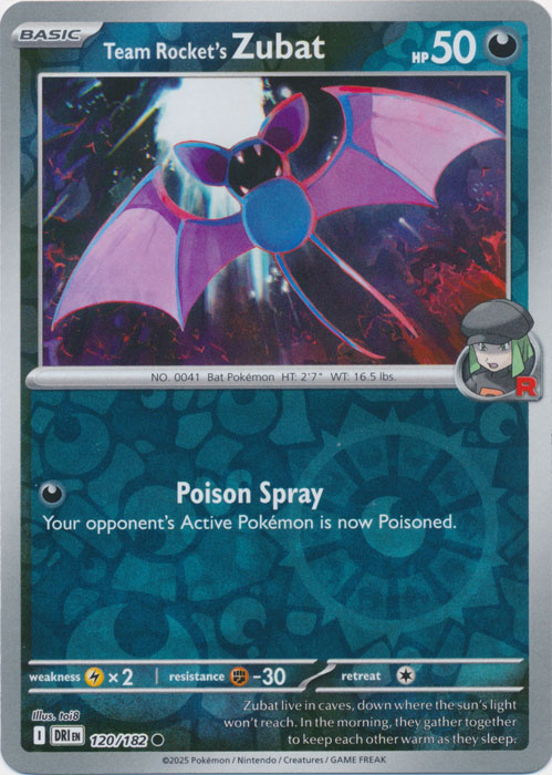 Team Rocket's Zubat : DESTINED RIVALS (Reverse holo) - 120/182