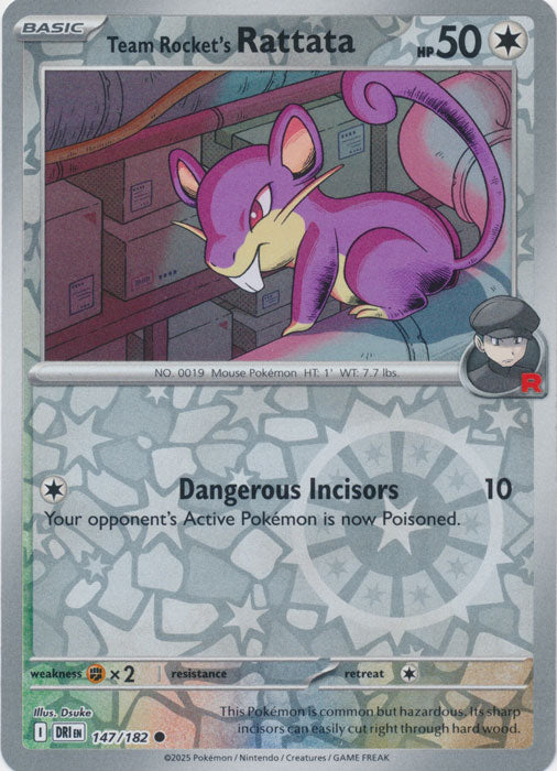 Team Rocket's Rattata : DESTINED RIVALS (Reverse holo) - 147/182