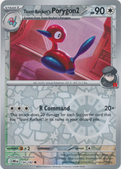 Team Rocket's Porygon2 : DESTINED RIVALS (Reverse holo) - 154/182