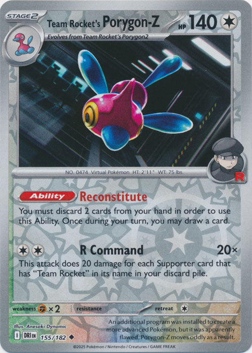 Team Rocket's Porygon-Z : DESTINED RIVALS (Reverse holo) - 155/182