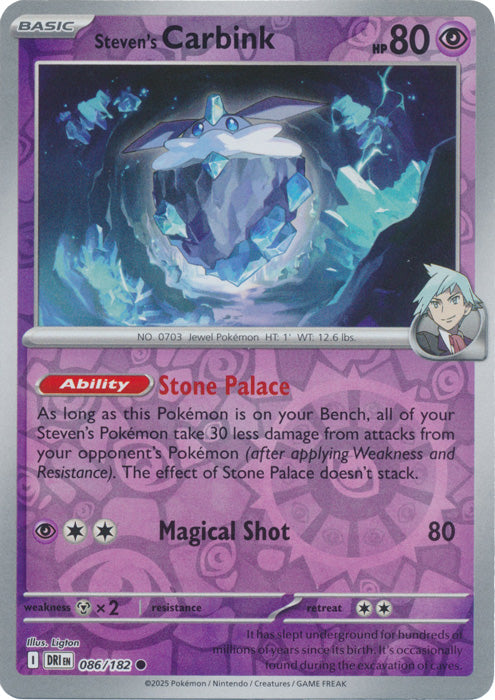 Steven's Carbink : DESTINED RIVALS (Reverse holo) - 086/182