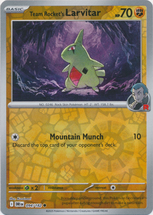 Team Rocket's Larvitar : DESTINED RIVALS (Reverse holo) - 094/182