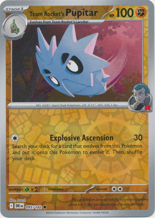Team Rocket's Pupitar : DESTINED RIVALS (Reverse holo) - 095/182