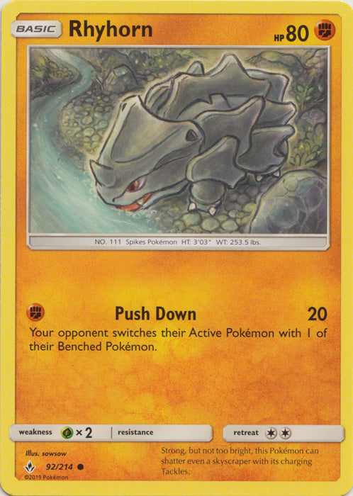 Rhyhorn : UNBROKEN BONDS - 92/214