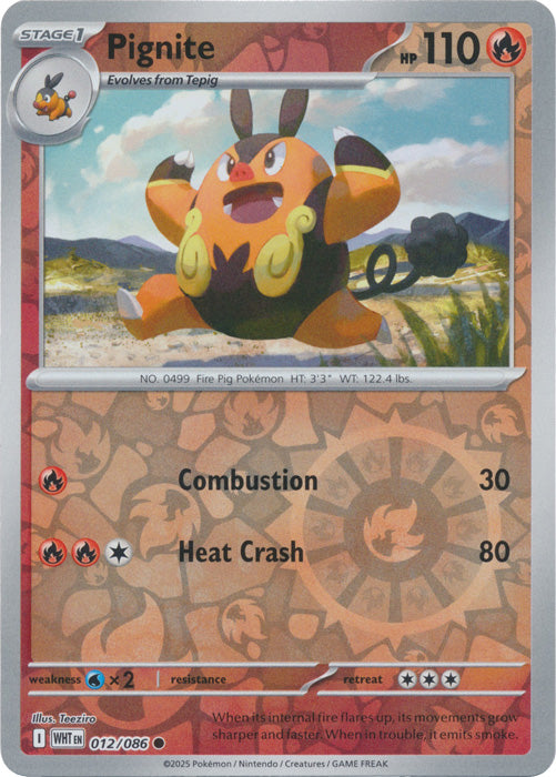 Pignite : WHITE FLARE (Reverse holo) - 012/086