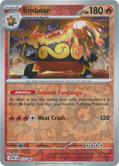 Emboar : WHITE FLARE (Reverse holo) - 013/086