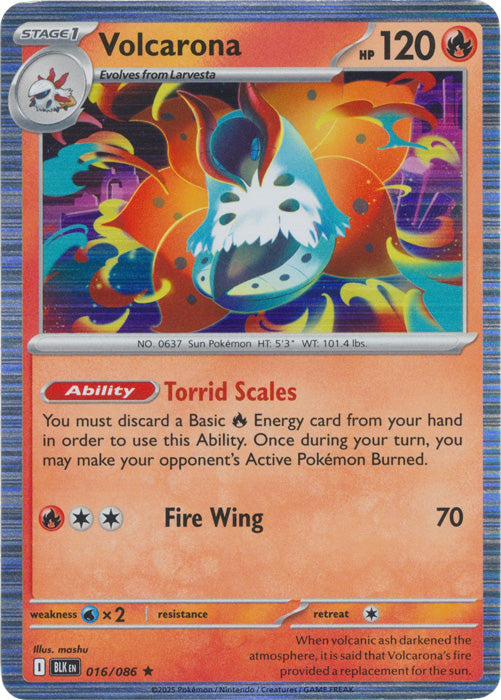 Volcarona : BLACK BOLT (Holo) - 016/086