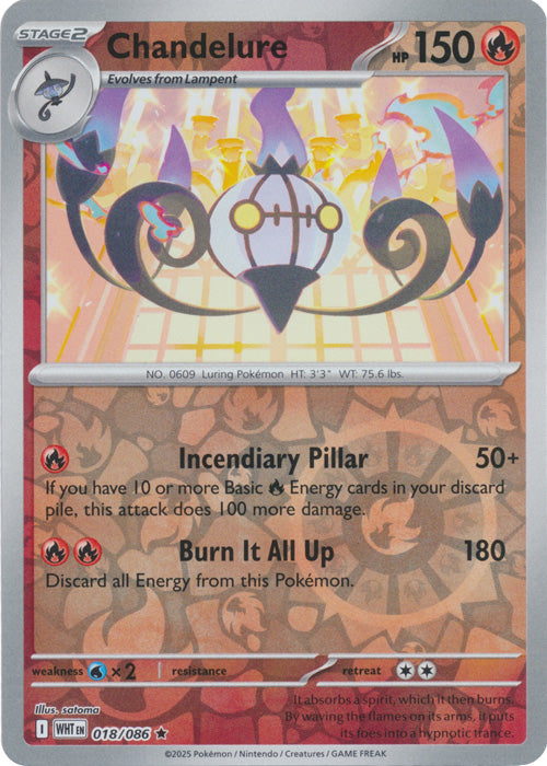 Chandelure : WHITE FLARE (Reverse holo) - 018/086