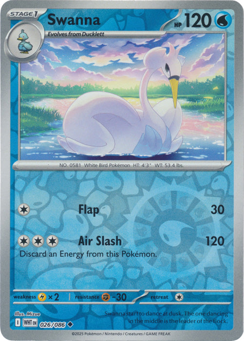 Swanna : WHITE FLARE (Reverse holo) - 026/086