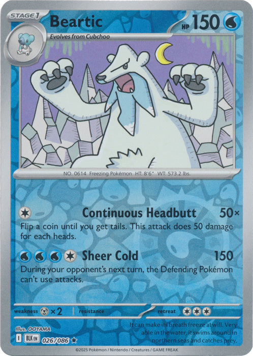 Beartic : BLACK BOLT (Reverse holo) - 026/086