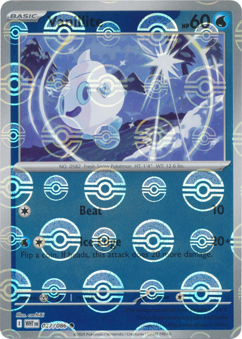 Vanillite : WHITE FLARE (Pokeball Reverse holo) - 027/086