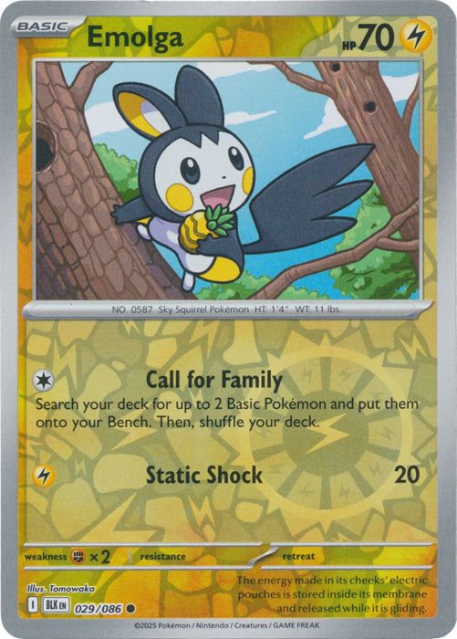 Emolga : BLACK BOLT (Reverse holo) - 029/08