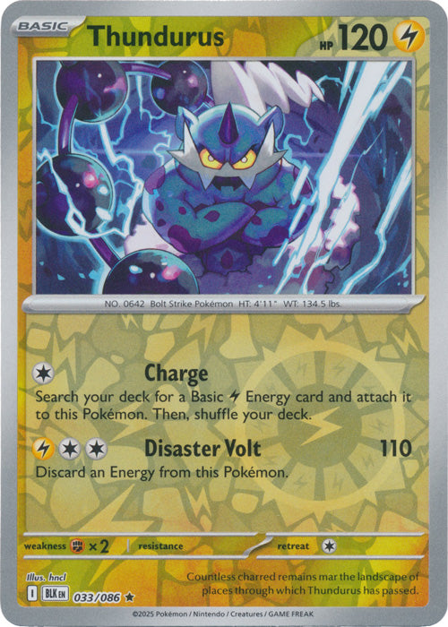 Thundurus : BLACK BOLT (Reverse holo) - 033/086