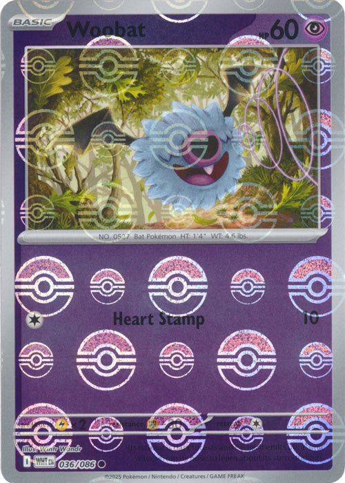 Woobat : WHITE FLARE (Pokeball Reverse holo) - 036/086