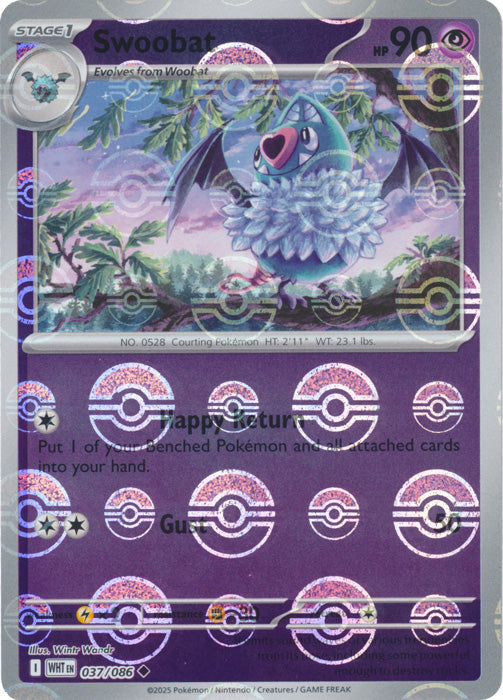 Swoobat : WHITE FLARE (Pokeball Reverse holo) - 037/086