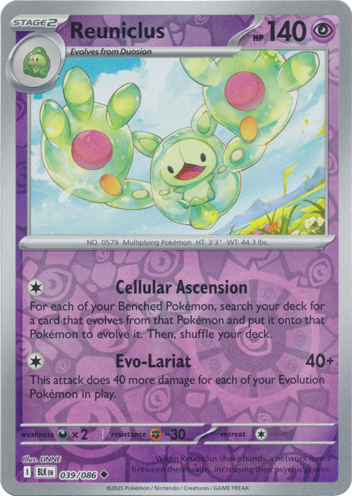 Reuniclus : BLACK BOLT (Reverse holo) - 039/086