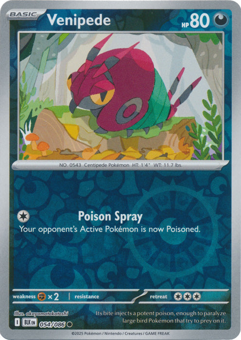 Venipede : BLACK BOLT (Reverse holo) - 054/086