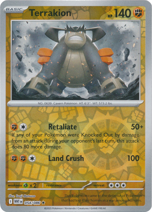 Terrakion : WHITE FLARE (Reverse holo) - 054/086