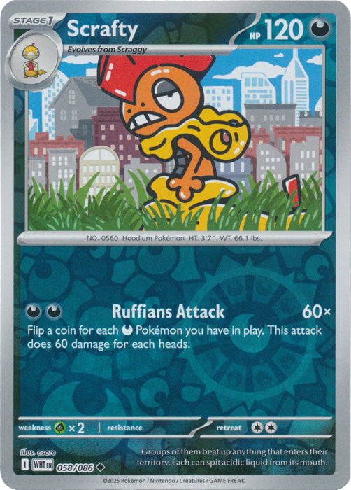Scrafty : WHITE FLARE (Reverse holo) - 058/086