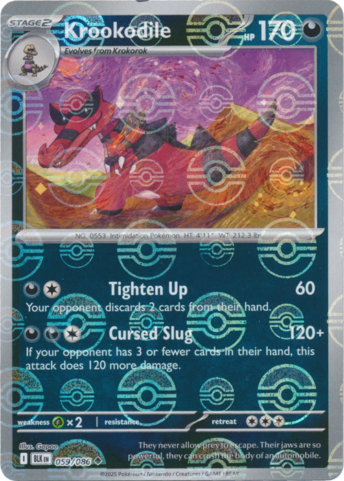 Krookodile : BLACK BOLT (Pokeball Reverse holo) - 059/086