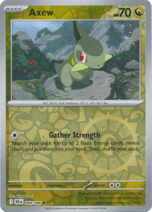 Axew : BLACK BOLT (Reverse holo) - 068/086