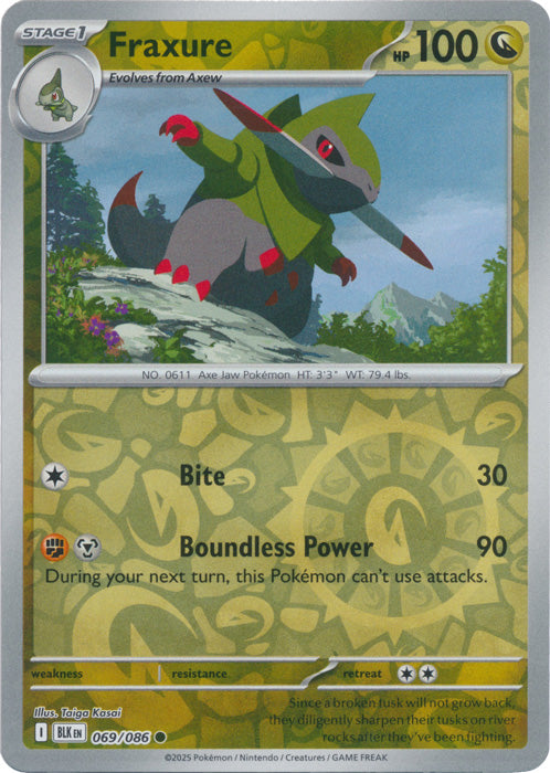 Fraxure : BLACK BOLT (Reverse holo) - 069/086
