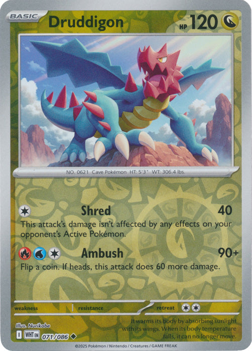 Druddigon : WHITE FLARE (Reverse holo) - 071/086