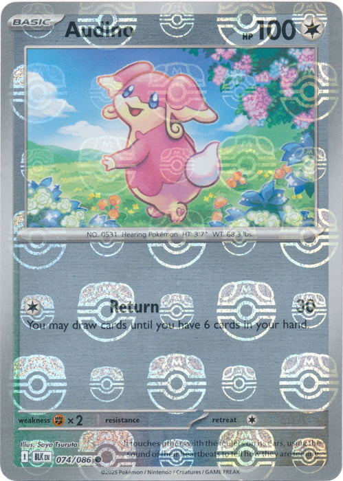 Audino : BLACK BOLT (Masterball Reverse holo) - 074/086