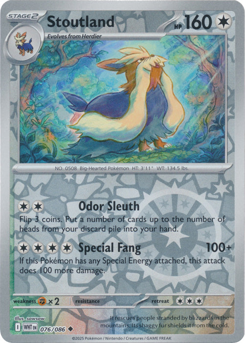 Stoutland : WHITE FLARE (Reverse holo) - 076/086